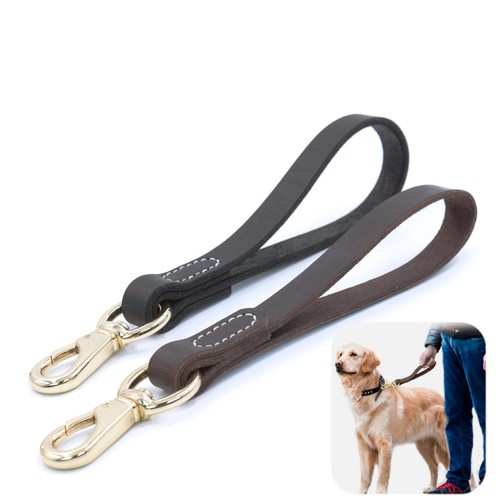 Short leather dog lead - short,