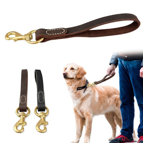Dog short leather lead - short,