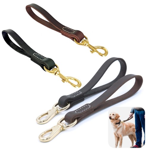 Short leather dog lead for - short,
