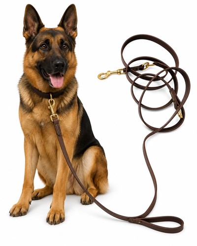 Real leather dog leash - real,